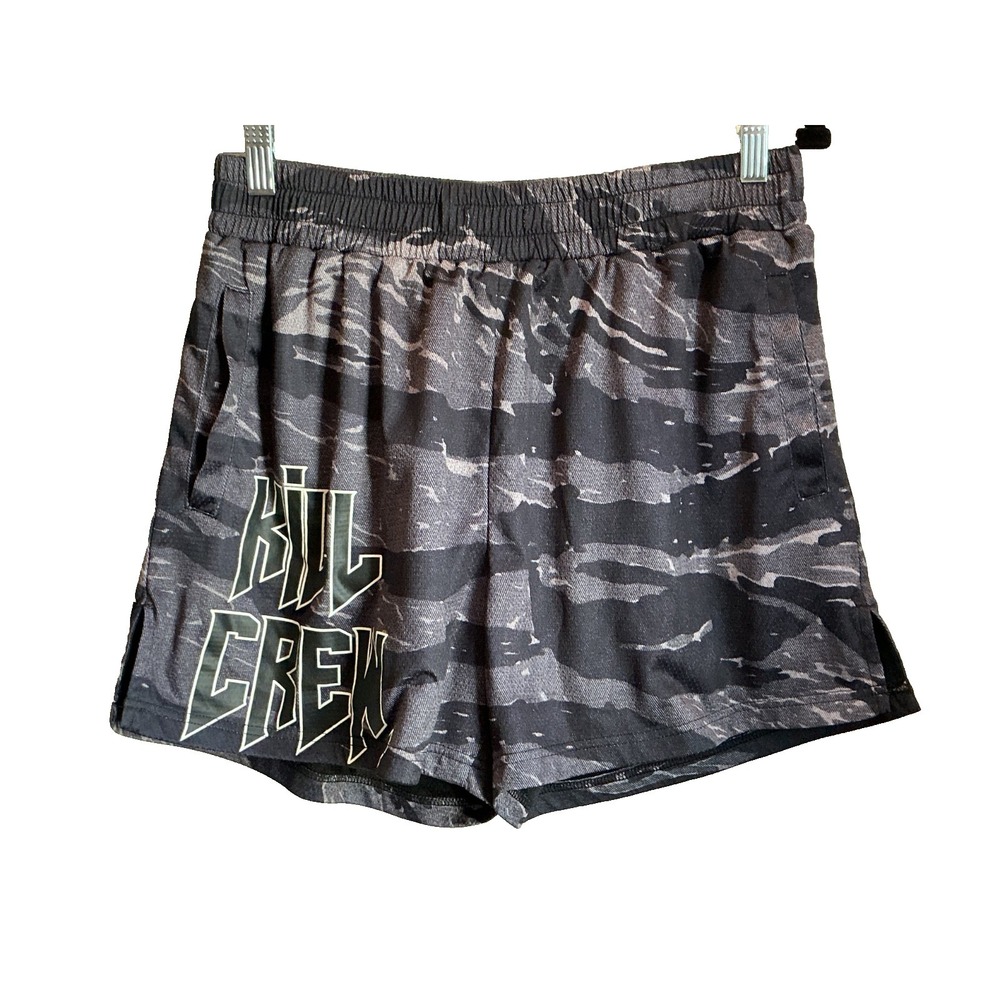 Kill Crew Men's Athletic Shorts - Black & Gray Camo